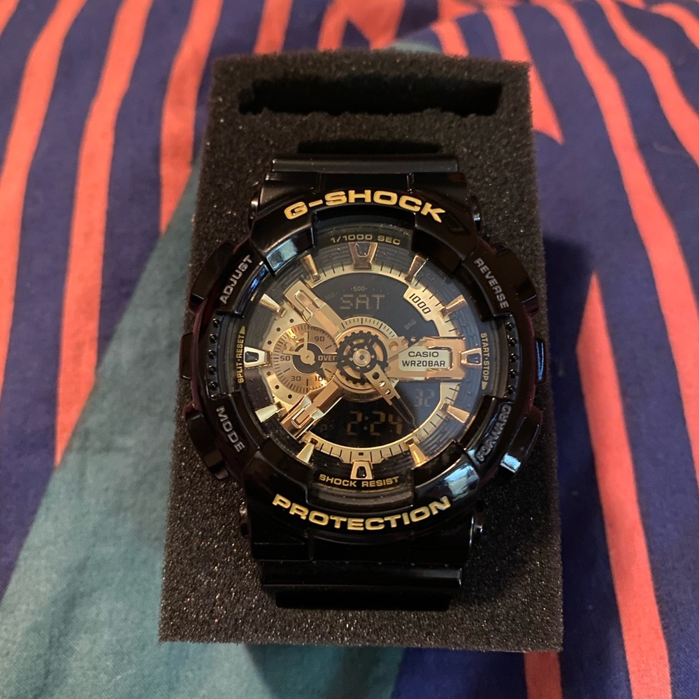 Casio G-Shock 55mm Wristwatch Black and Gold